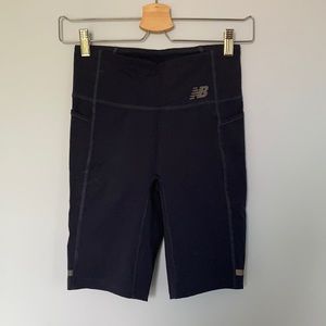 New Balance long navy bike shorts w/ side pockets